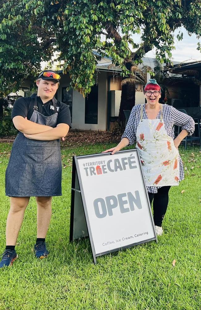 Territory True Cafe manager Tom McMaster with employee Yolande Davidge. Picture: Facebook