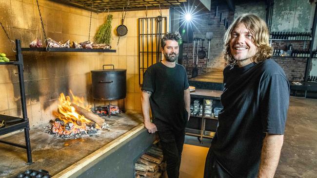 Chef Ben Williamson and Tyron Simon at Fortitude Valley's Agnes Restaurant. Picture: Richard Walker