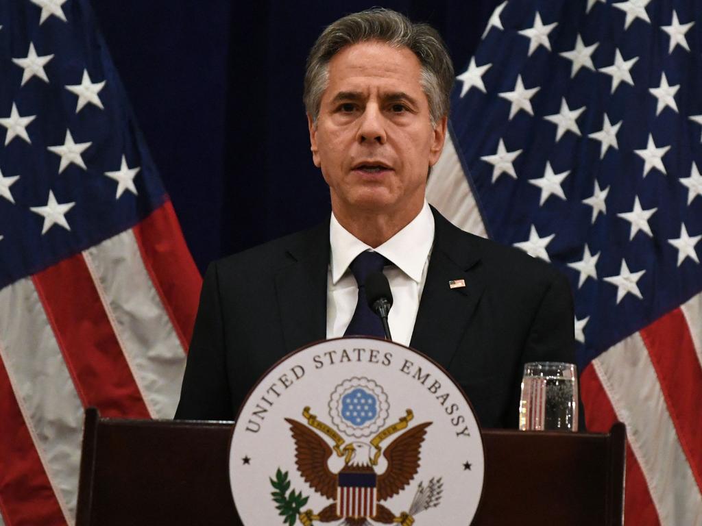 US Secretary of State Anthony Blinken has warned that China is considering providing “lethal support” to Russia against Ukraine. Picture: AFP