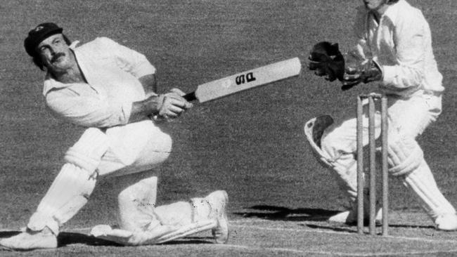 Queensland captain John Maclean sweeping. He hit 3888 runs at 24.45