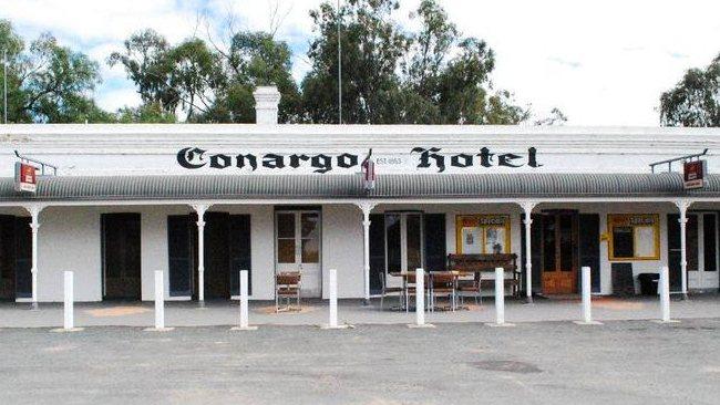 Destroyed: The Conargo Pub in the NSW Riverina has been destroyed by fire.