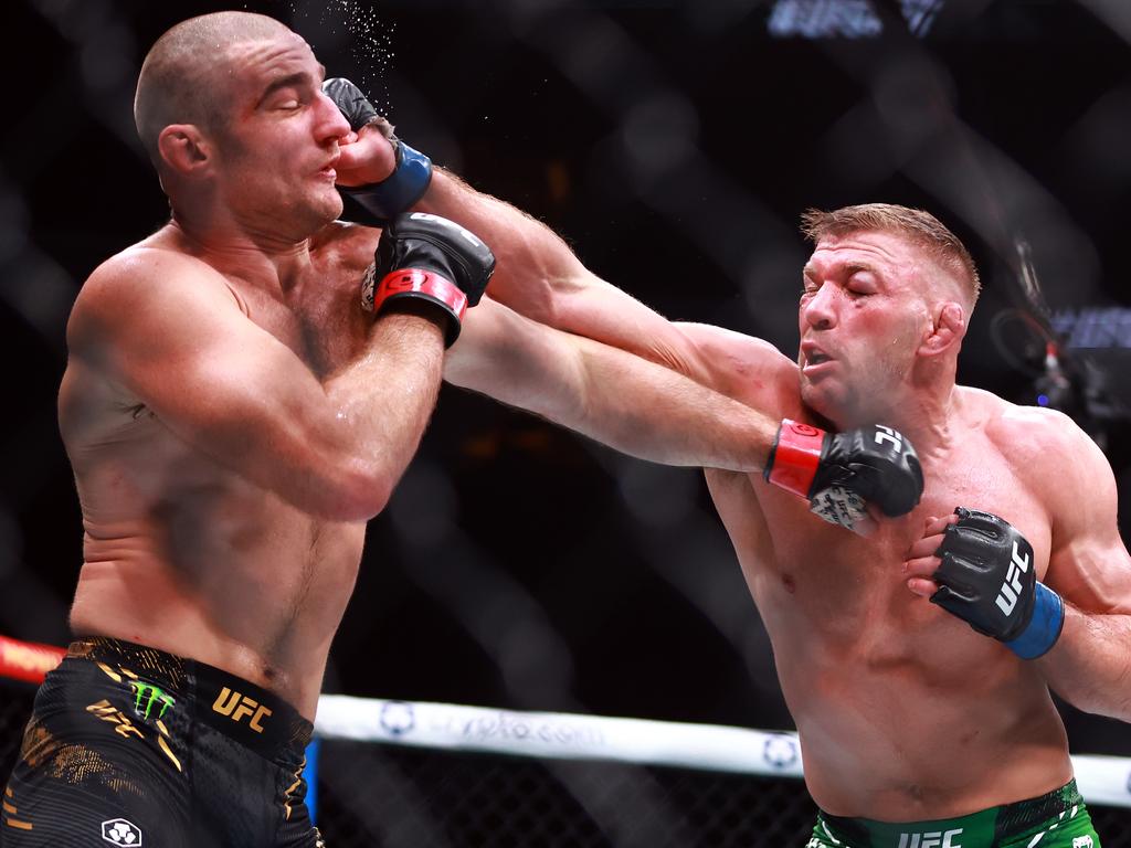 Du Plessis won the belt with a decision win over Sean Strickland in January. Picture: Vaughn Ridley/Getty Images