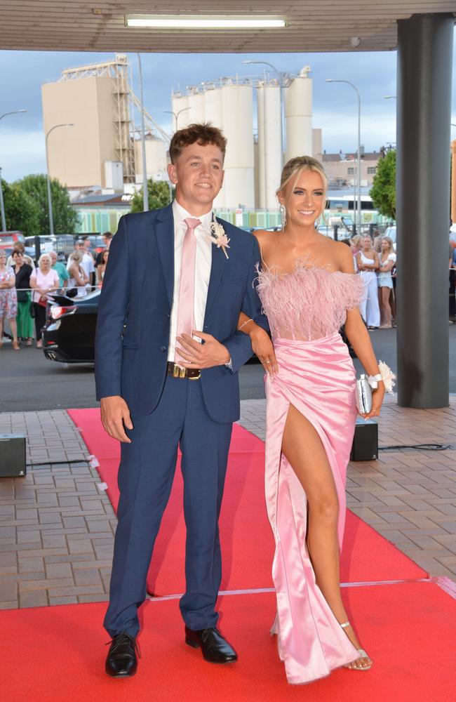 Toowoomba school formals. At the 2023 St Ursula's College formal is graduate Madeline MacDonald with her partner Ronan Delaney. Picture: Rhylea Millar