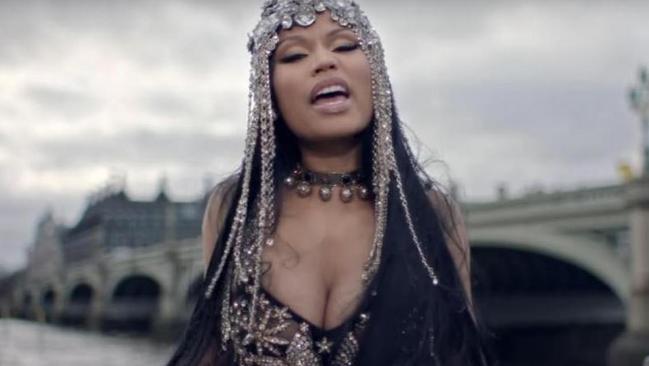 Nicky Minaj in a scene from her No Frauds music video. Picture: Youtube
