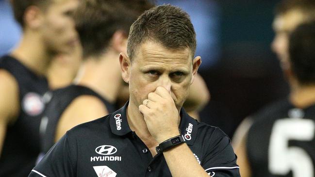 It was five steps back for Brendon Bolton’s Carlton. Picture: AAP