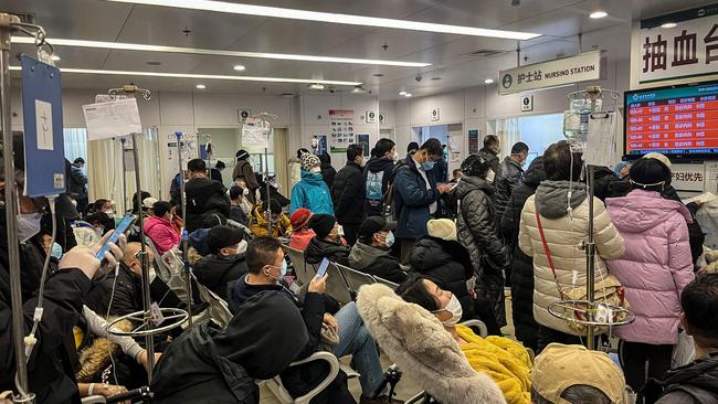 Patients fill an emergency department in Beijing. Picture: Jade Gao/ AFP