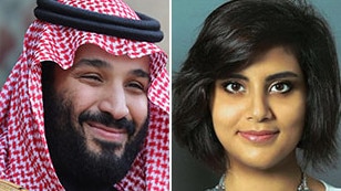 Mohammed bin Salman and Loujain al-Hathloul.