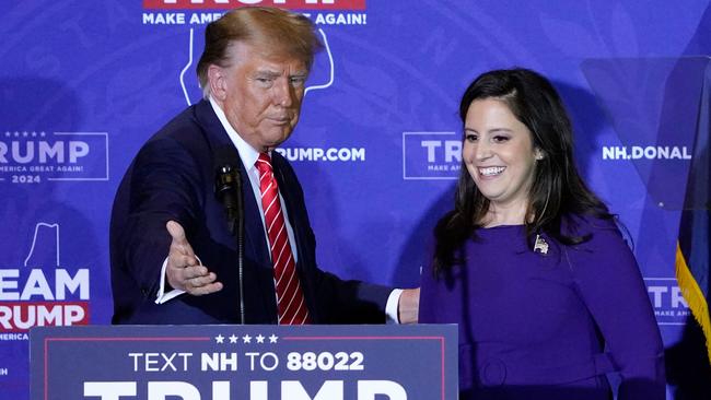 Donald Trump with Elise Stefanik. Picture: AFP.