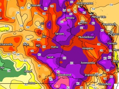 Heatwave conditions across South East Queensland today. Picture: weatherwatch.net.au