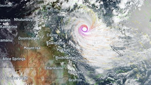 The latest radar image of Cyclone Jasper, Saturday morning, December 9. Picture: Bureau of Meteorology