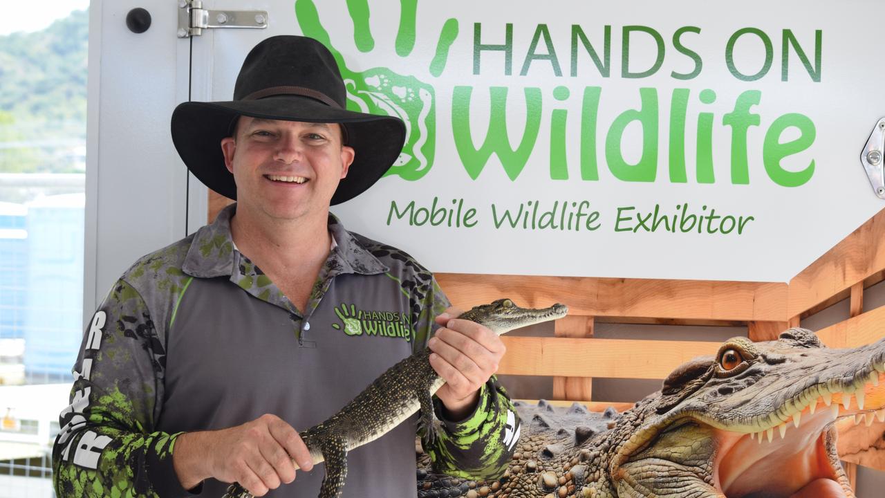 Dan Bamblett from Hands On Wildlife at the 2024 Townsville Expo. Picture: Nikita McGuire