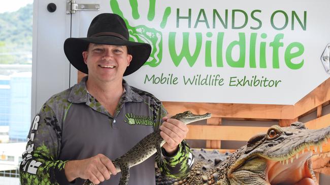 Dan Bamblett from Hands On Wildlife at the 2024 Townsville Expo. Picture: Nikita McGuire