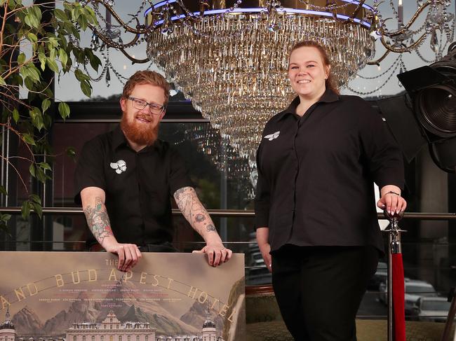 Chris Upton marketing manager and Elizabeth Nichols cafe supervisor. The State Cinema in Hobart is marking 110 years by showing their 11 most popular films. Picture: Nikki Davis-Jones