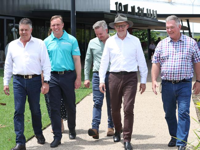 Premier Steven Miles and the Prime Minister Anthony Albanese in Townsville. Pic Annette Dew