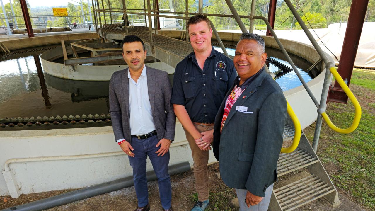 Cherbourg CEO Chatur Zala, Operations Manager Matt Bock and Mayor Bruce Simpson, . Image: Cherbourg Aboriginal Shire Council.