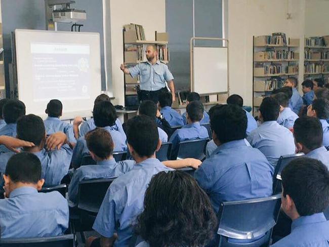 Police visit the school for a career information session for Year 12 students — it led to one applying to join the force. Picture: Supplied