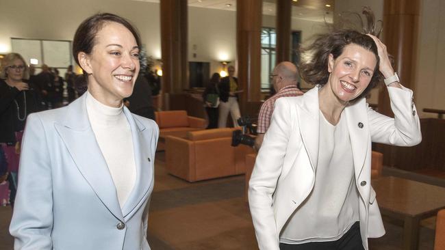 Teal independents Sophie Scamps and Allegra Spender have both been elected for a second term. Picture: NewsWire / Gary Ramage