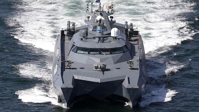 An Iranian corvette under way during the combined naval exercise. Picture: AFP