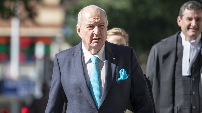 Radio broadcaster Alan Jones arrives at the Supreme Court in Brisbane, in May. Picture: AAP