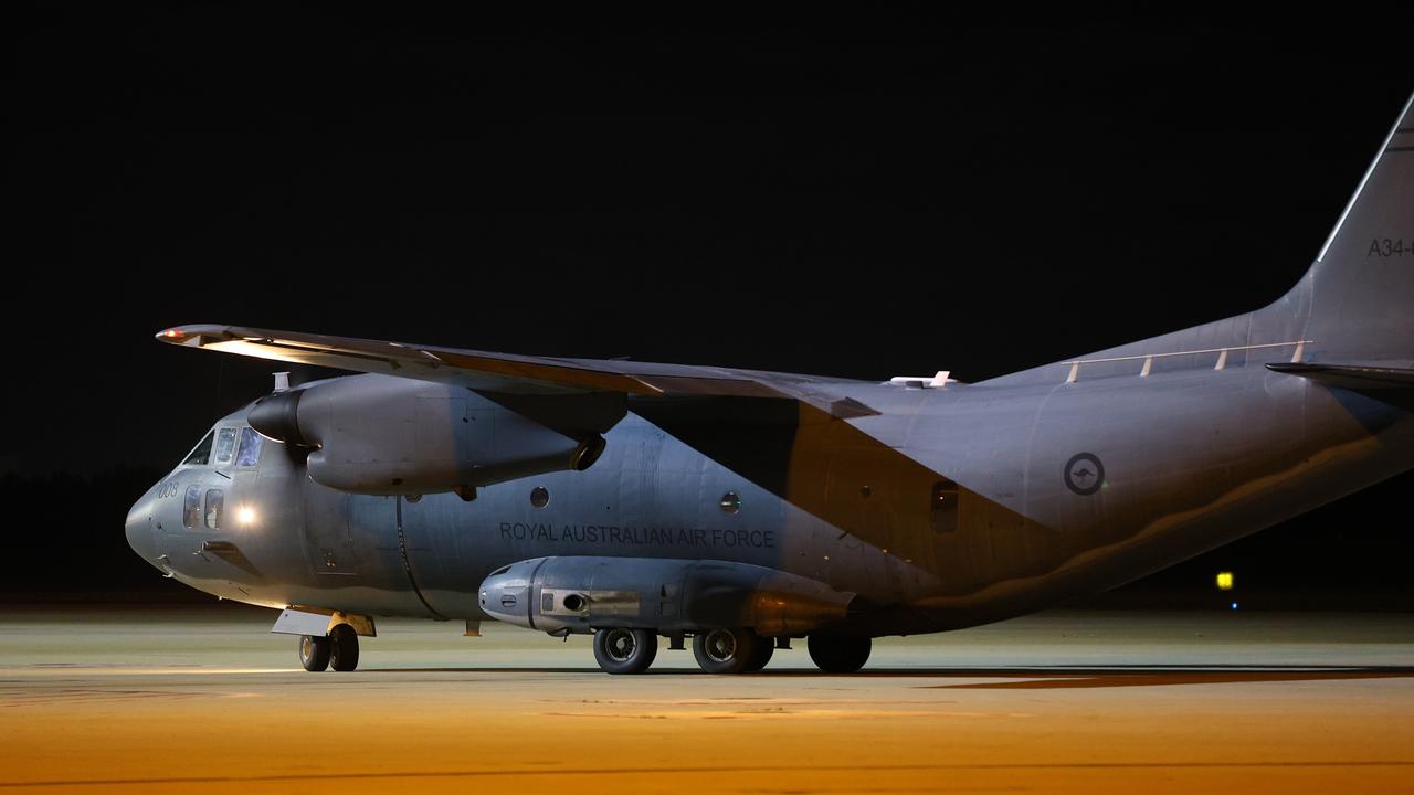 The first repatriation flight arrived from New Caledonia on Tuesday night. Picture: NewsWire / David Clark