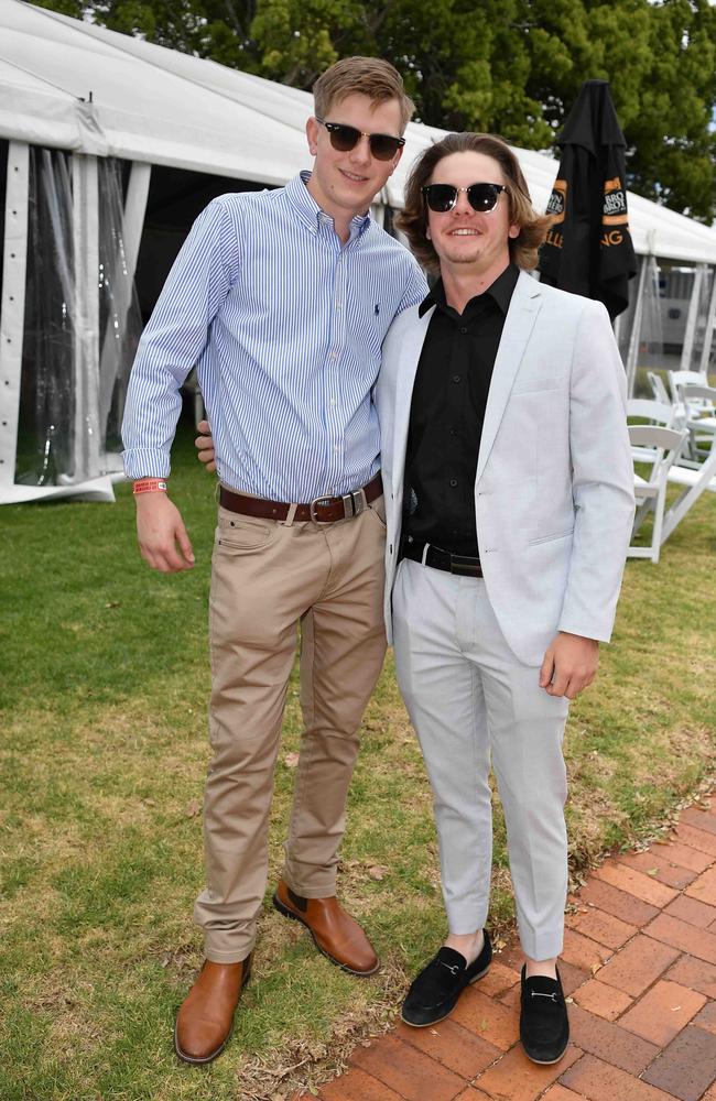 Dylan Goodchild and Cruz Williamson at Weetwood race day, Clifford Park. Picture: Patrick Woods.