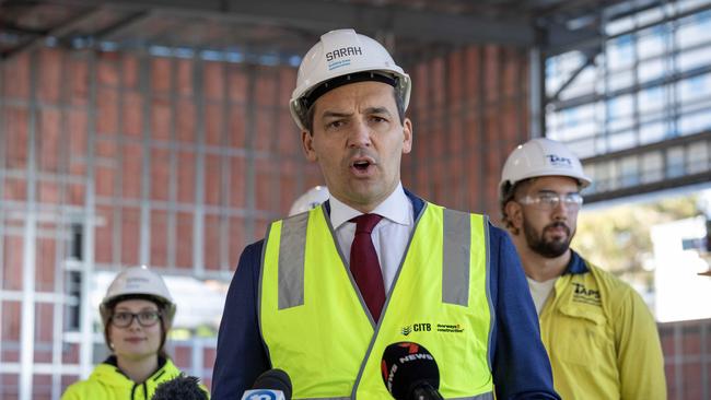 Education, Training and Skills Minister Blair Boyer at the Morialta Secondary College Construction worksite. Picture: Emma Brasier