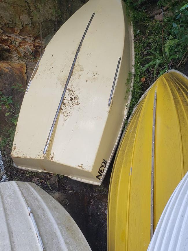 A photo of boats stored in public areas in North Sydney.