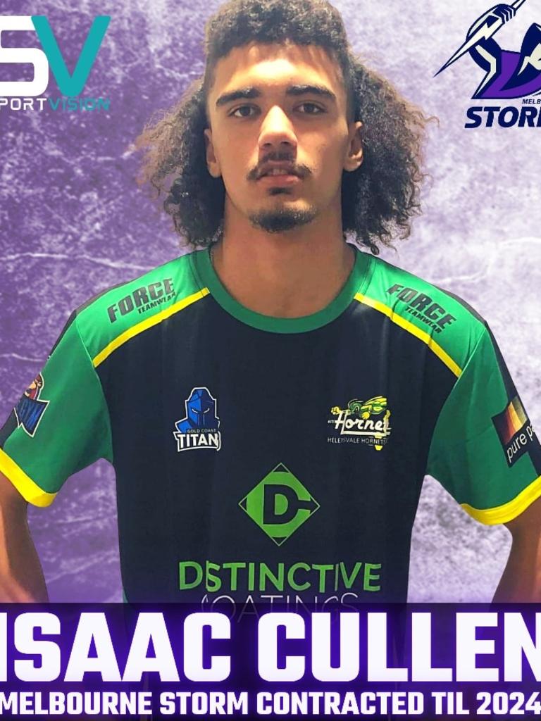 Isaac Cullen announced as a development player signing with the Melbourne Storm. Picture: Facebook