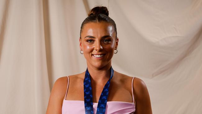 Ebony Marinoff, Co-Captain of the Crows. Photo by Dylan Burns/AFL Photos via Getty Images