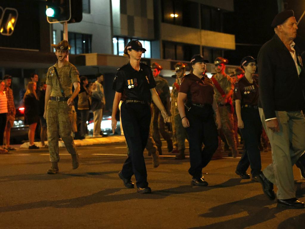 Hundreds of people joined veterans old and young at the Mackay Dawn Service march, Mackay Anzac Day 2025. Pictures: Mackay Regional Council.