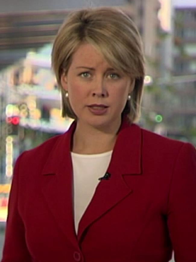 Sam Armytage as a young reporter for Seven News.