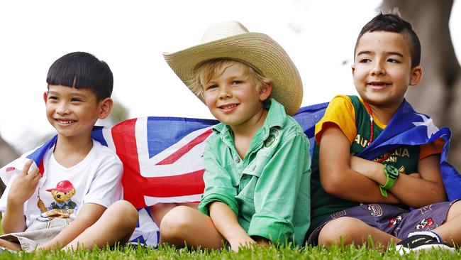 Harvey Chen, Digby Munsie and Samuel Morales were all smiles in Sydney. Picture: Sam Ruttyn