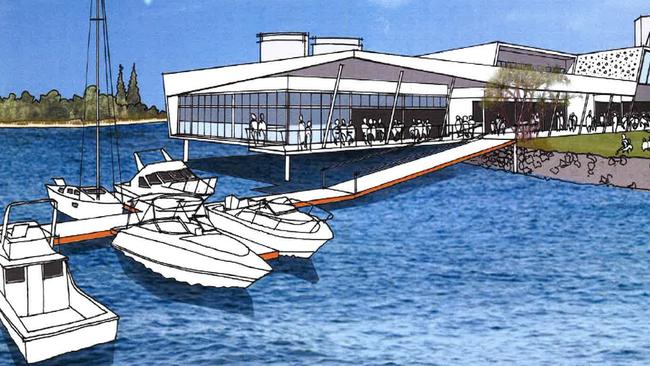 Artist impressions of proposed ferry terminal at the southern end of the Broadwater Parklands - Images supplied by City of Gold Coast Council