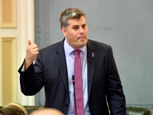 Queensland Minister for Police Mark Ryan in Queensland Parliament. Photo: AAP/Darren England