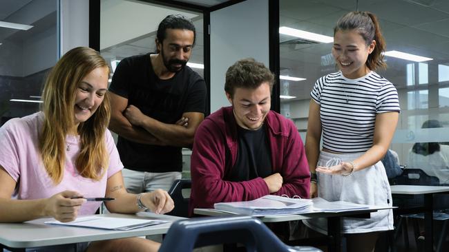 The number of international students choosing to study in Cairns has increased this year to near pre pandemic levels, and will only further increase with the reopening of China's borders. International students Radka Sustkova of the Czech Republic, Mohammed Al Yousef of Saudi Arabia, Michael Di Venti of Italy and Kotori Sugahara from Japan have all chosen to further their studies in Australia at the Cairns College of English and Business. Picture: Brendan Radke