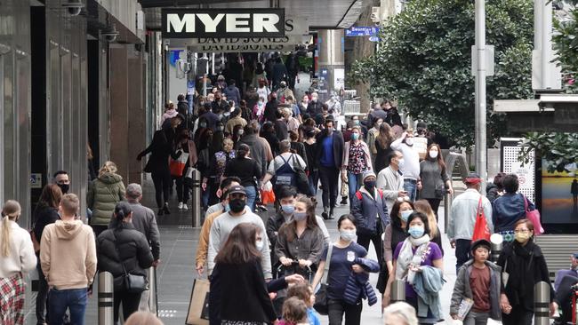 Shoppers have been getting reacquainted with Bourke Street Mall. Picture: Alex Coppel.