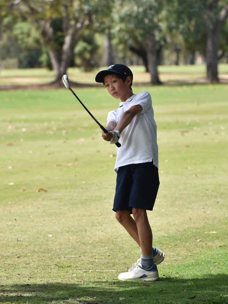 Sydney's Enoch Mu (boys nine years) at the US Kids Golf Foundation Australian Open at the Rockhampton Golf Club on September 28.