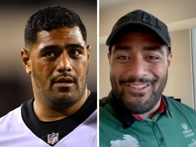 Aussie NFL star Jordan Mailata has wished his old rugby league side the Rabbitohs well for the NRL grand final.