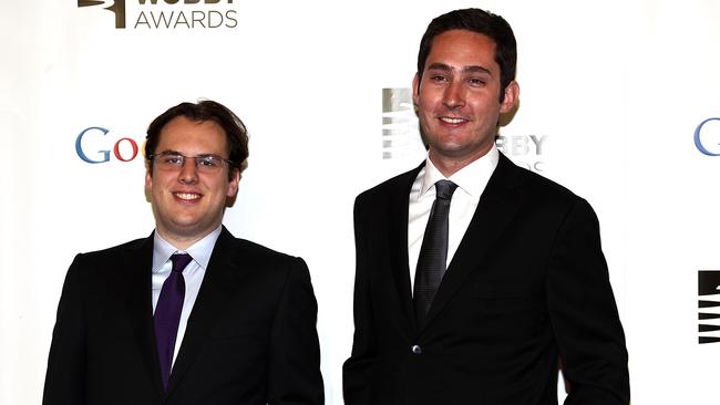 Instagram co-founder Kevin Systrom, left, and Mike Krieger, pictured in 2012. Picture: AFP