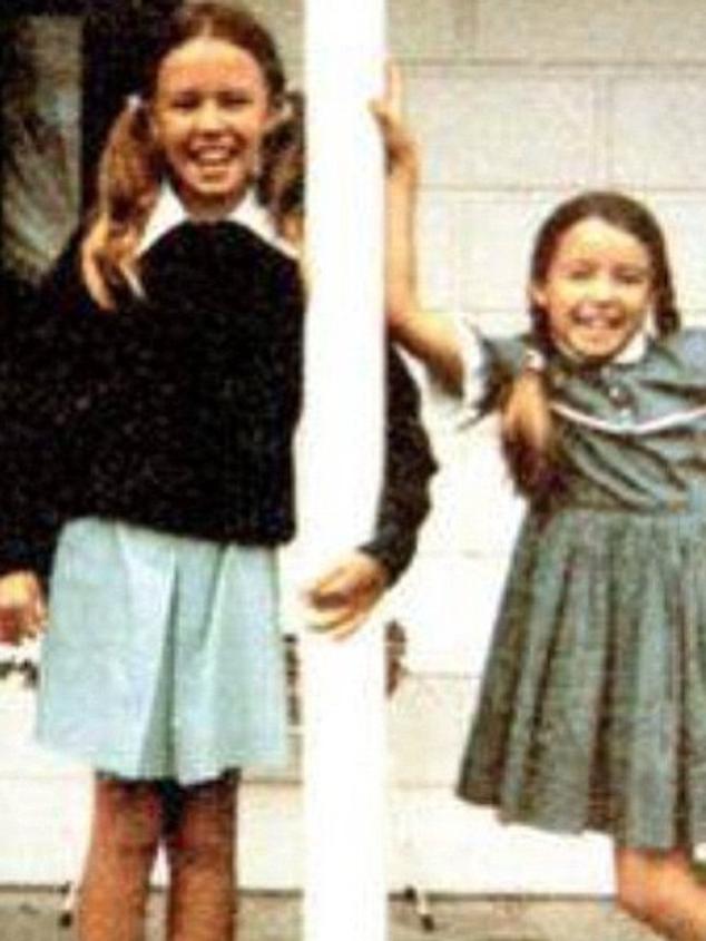Kylie and Dannii Minogue at their childhood home. Picture: Instagram
