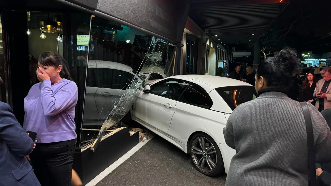 Chaos as car smashes through front of busy seafood restaurant