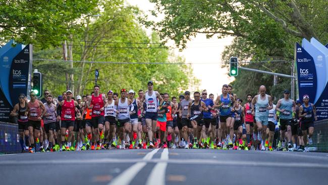 The runners taking part in the Sydney Marathon.