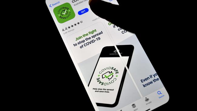 The COVIDSafe app. Picture: AFP