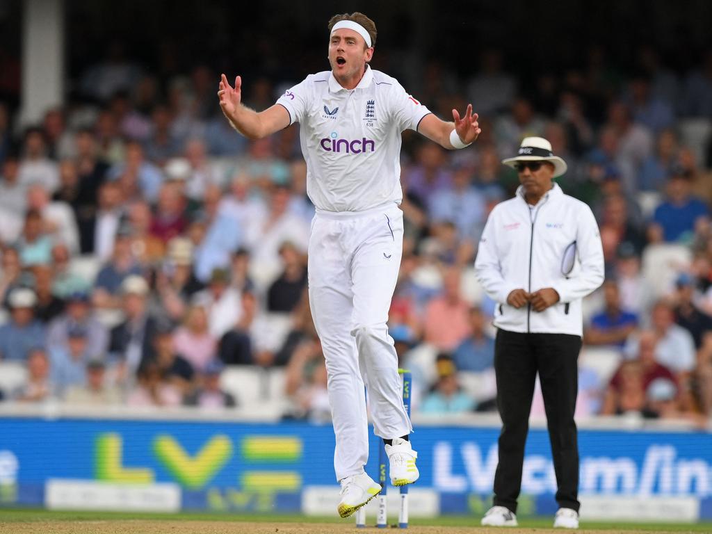 Stuart Broad remains the sharpest of thorns in Australia’s side. Picture: AFP