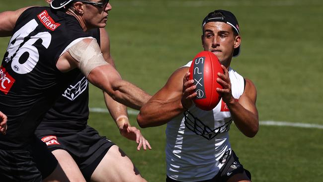 Nick Daicos at Collingwood training. Picture: Michael Klein