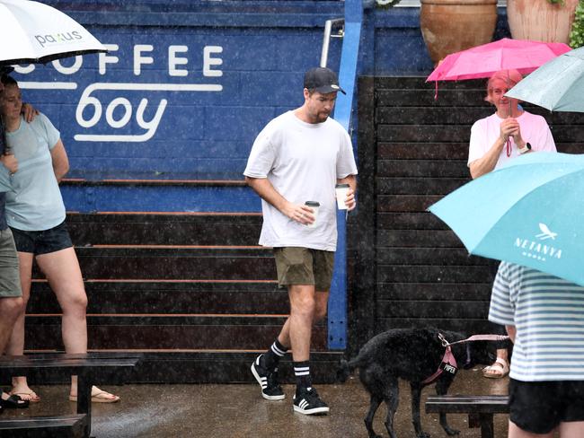 BRISBANE AUSTRALIA  FRIDAY 7TH MARCH 2025 Day after Tropical Cyclone Alfred finally crossed the coastline - Nothing stops getting a morning coffee inn the West End Picture David Clark