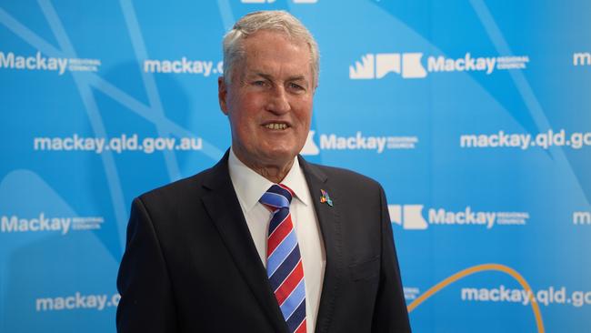 Mackay Mayor Greg Williamson was all smiled when his city secured the NRL semi-finals weekend in Mackay. Picture: Heidi Petith