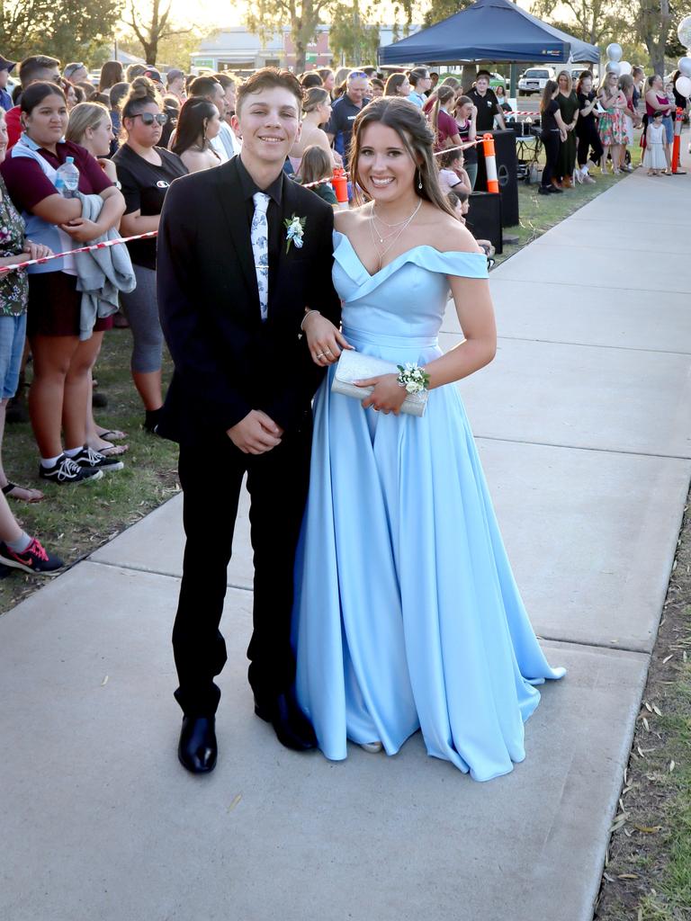 Cody Klimkowicz and Kaila Williamson Oakey State High School formal. Photo Sean Federoff