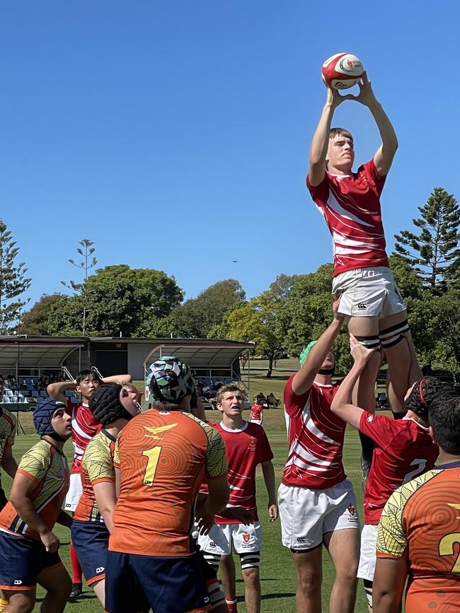 St Paul's secure ball in the TAS rugby clah.