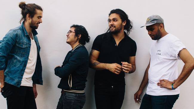 Youthful gang ... Gang of Youths is bravely tackling the taboo subject of cancer on their debut record. Picture: Supplied.